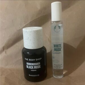 The Body Shop Vegan White Musk Perfume Oil Black Musk EDP 1.0oz Set